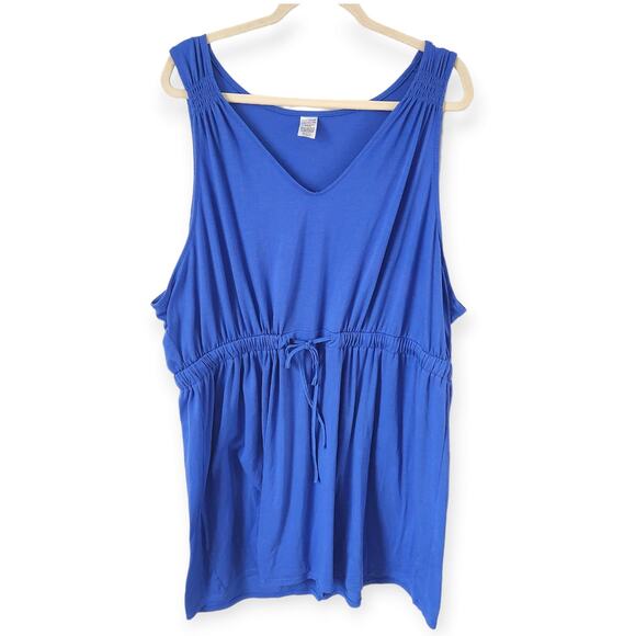 West Loop Women's Blue Sleeveless Drawstring Dress Size XXL - Picture 1 of 5